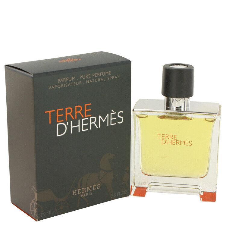 Terre D`hermes by Hermes Pure Perfume Spray For Men 2.5 fl. oz. (75 ml)