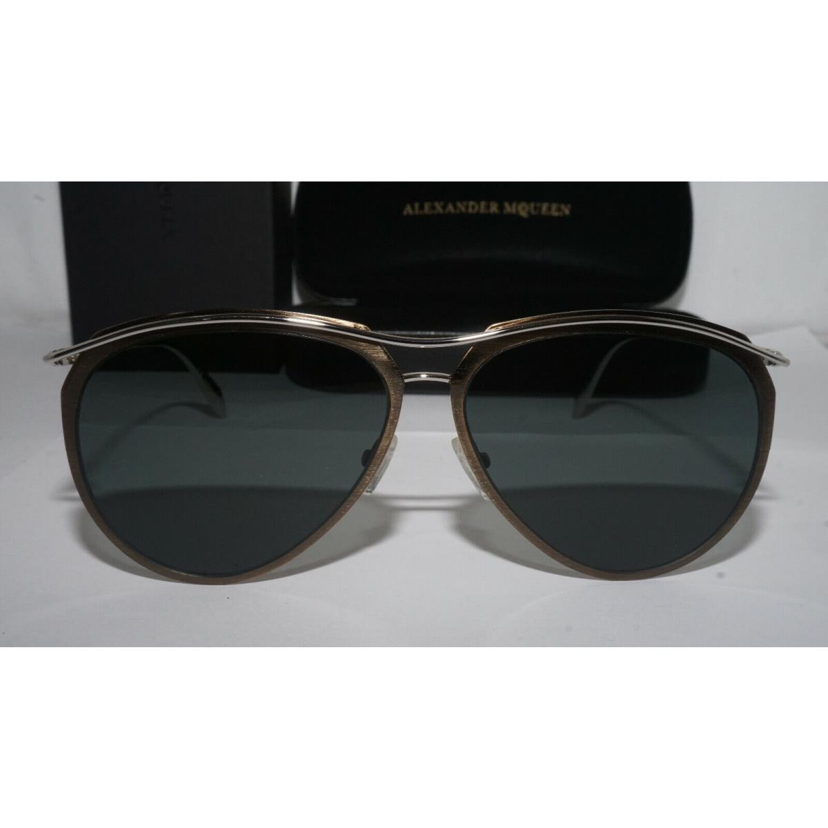 Alexander Mcqueen Sunglasses Gold Silver Green AM0115S 002 60 14 145