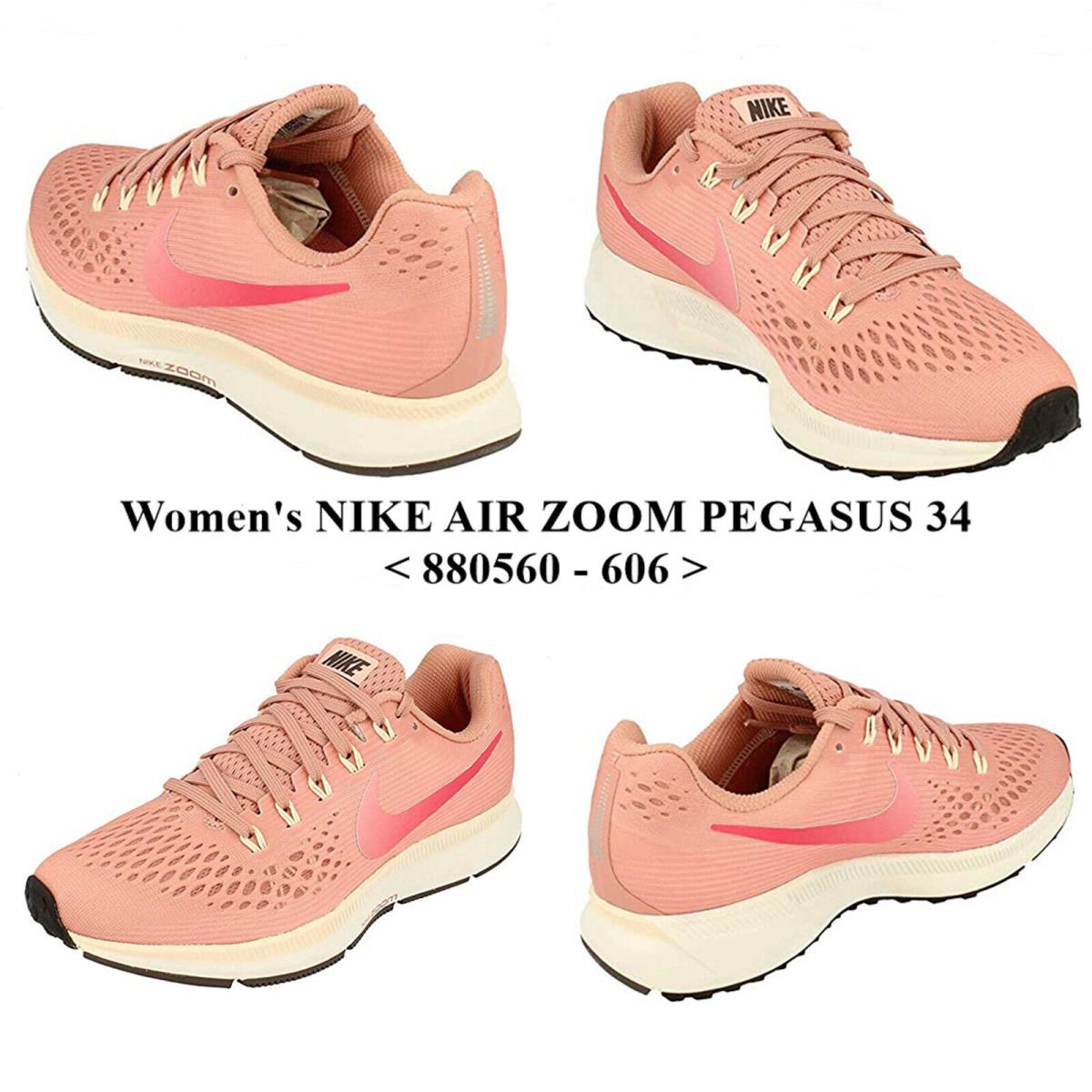 Women`s Nike Air Zoom Pegasus 34 <880560 - 606> Running/casual Shoe.new with Box - RUST PINK / TROPICAL PINK