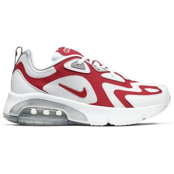 Nike Big Kids Air Max 200 Athletic Running Shoes AT5627-101 - Red , White/Metallic Silver/University Red Manufacturer