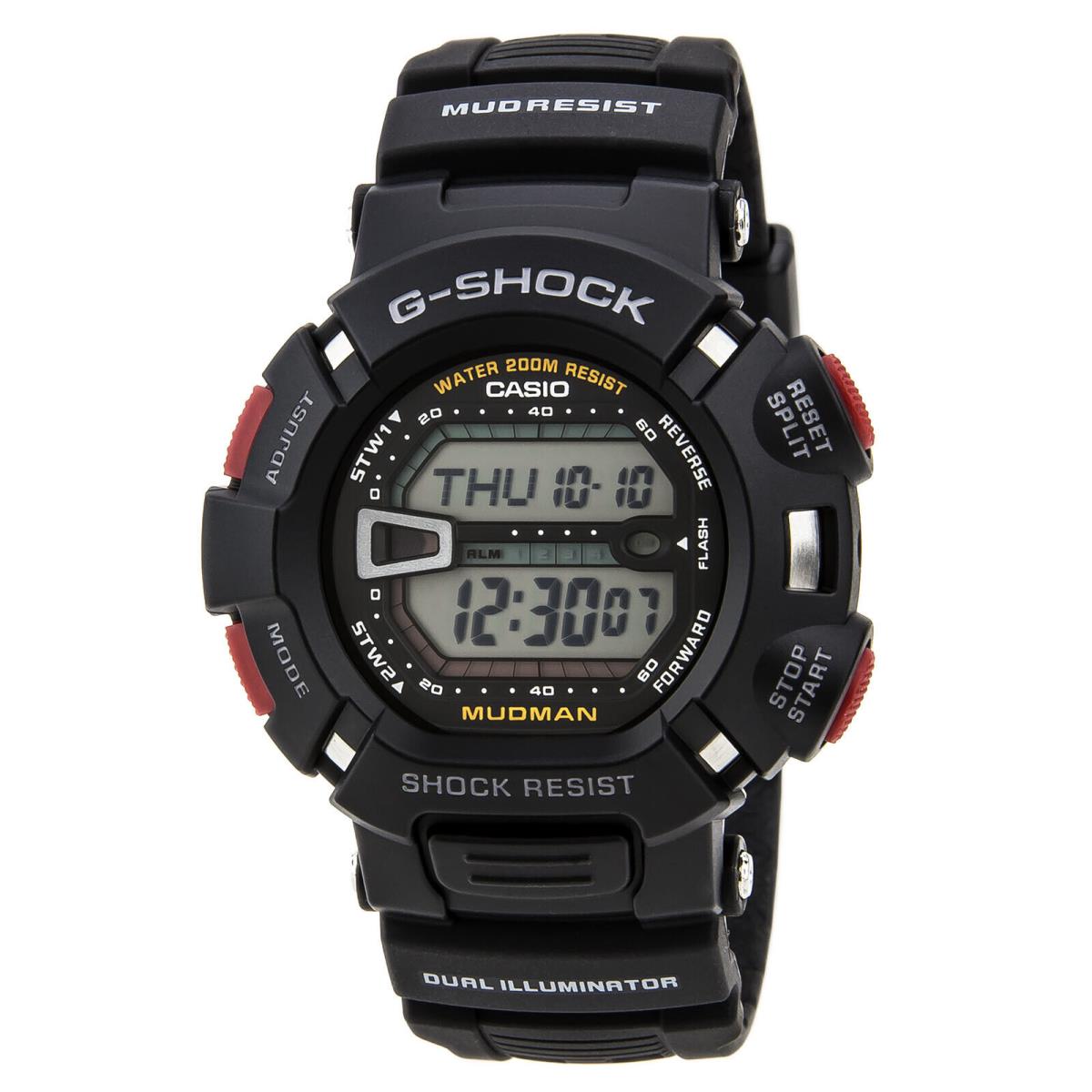 Casio G-shock Men`s Mudman Digital Black Resin Band Sport 48mm Watch G9000-1V - Black, Dial: Black, Band: Black