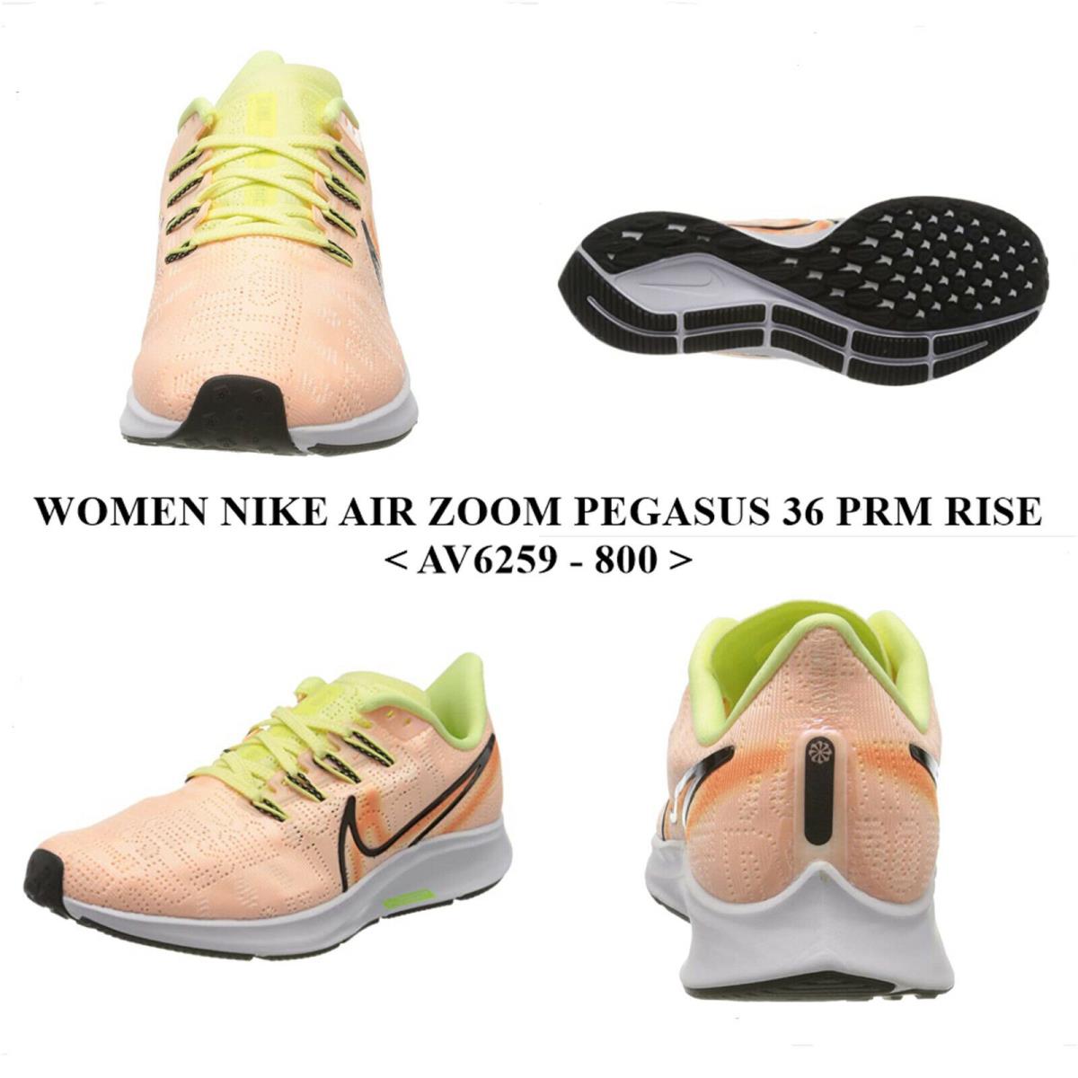 Women`s Nike Air Zoom Pegasus 36 Prm Rise <AV6259 - 800> Running/casual Shoe`s - CRIMSON TINT/BLACK