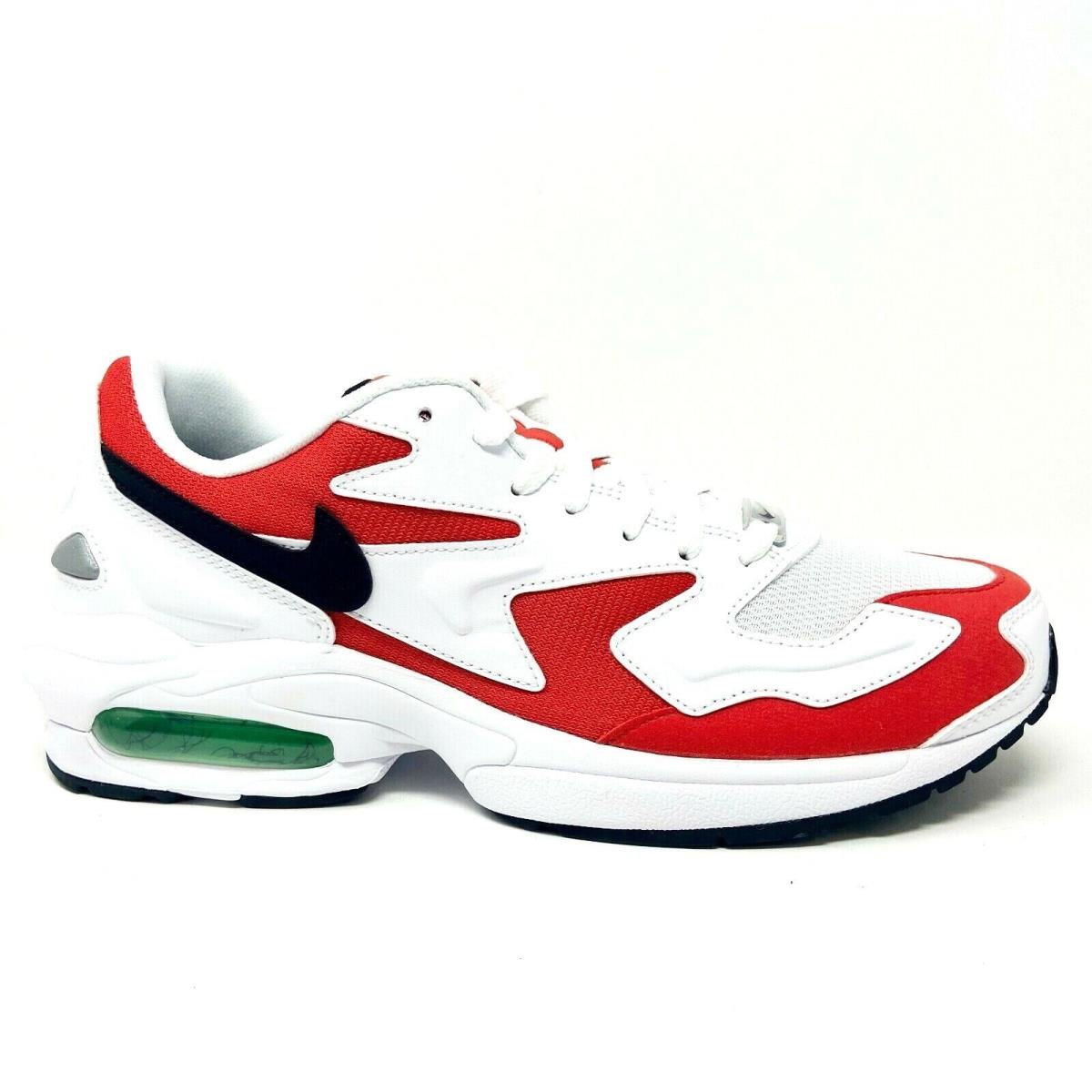 Nike Air Max 2 Light White Black Habanero Red Mens Running Sneakers AO1741 101