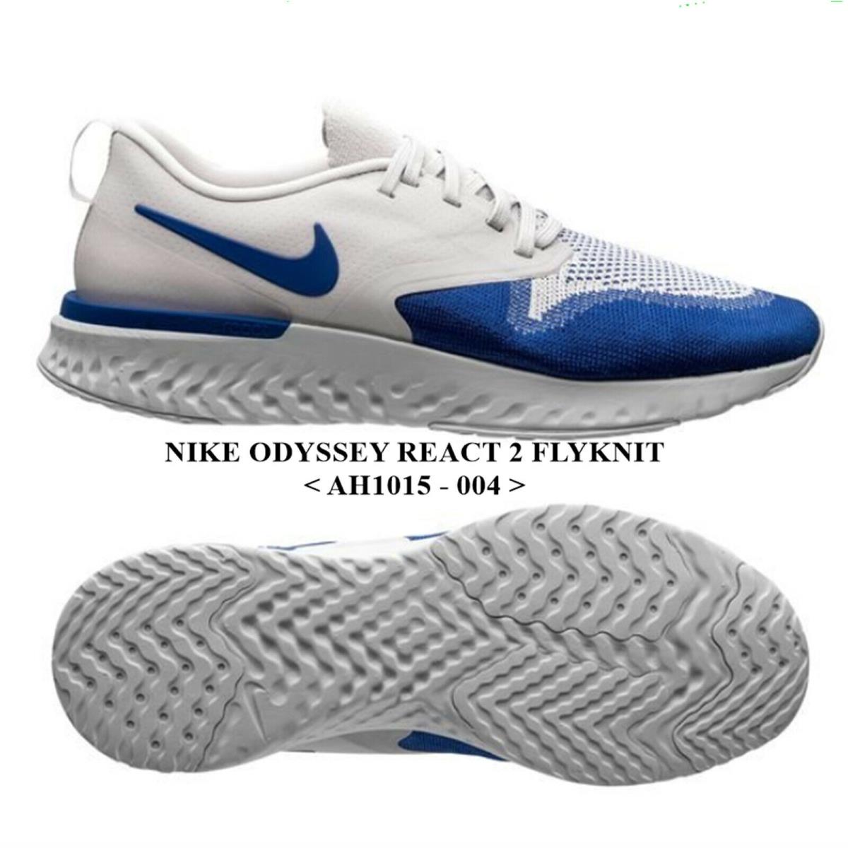 Nike Odyssey React 2 Flyknit AH1015 - 004 Men`s Running Shoes.nwb NO Lid - VAST GREY / GAME ROYAL , VAST GREY / GAME ROYAL Manufacturer
