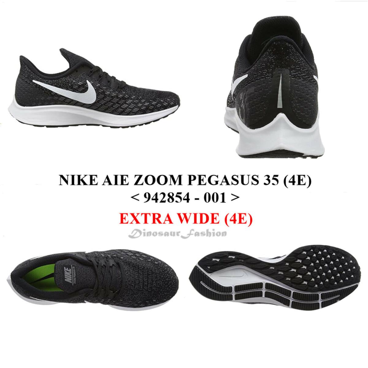 Nike Air Zoom Pegasus 35 4E 942854 - 001 .men`s Running Shoes - BLACK/WHITE-GUNSMOKE-OIL GREY , BLACK/WHITE-GUNSMOKE-OIL GREY Manufacturer