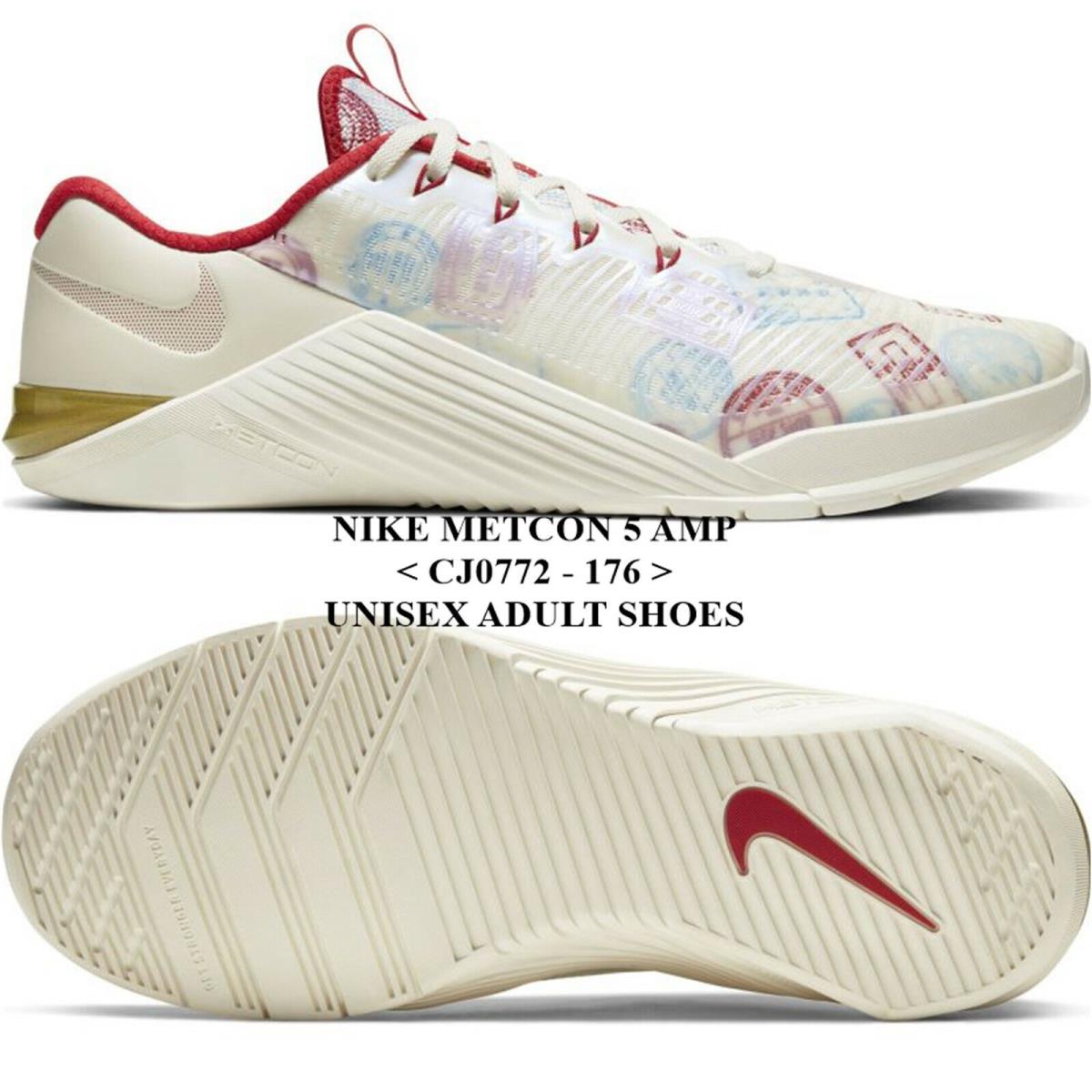 Nike shoes Metcon AMP - SAIL/METALLIC GOLD-GYM RED 0