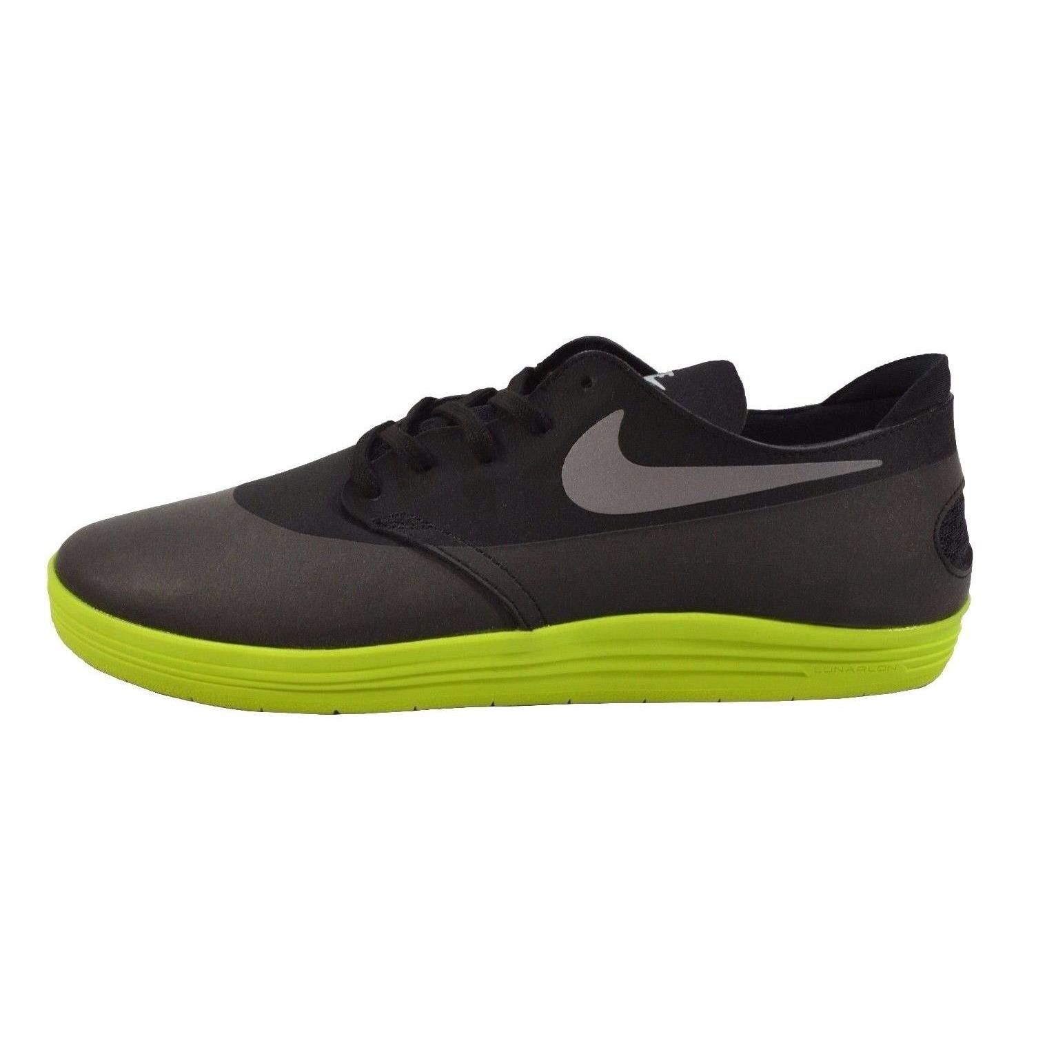 Nike Lunar Oneshot Black Reflect Silver Volt 631044-009 Skate QS1 Men`s Shoes