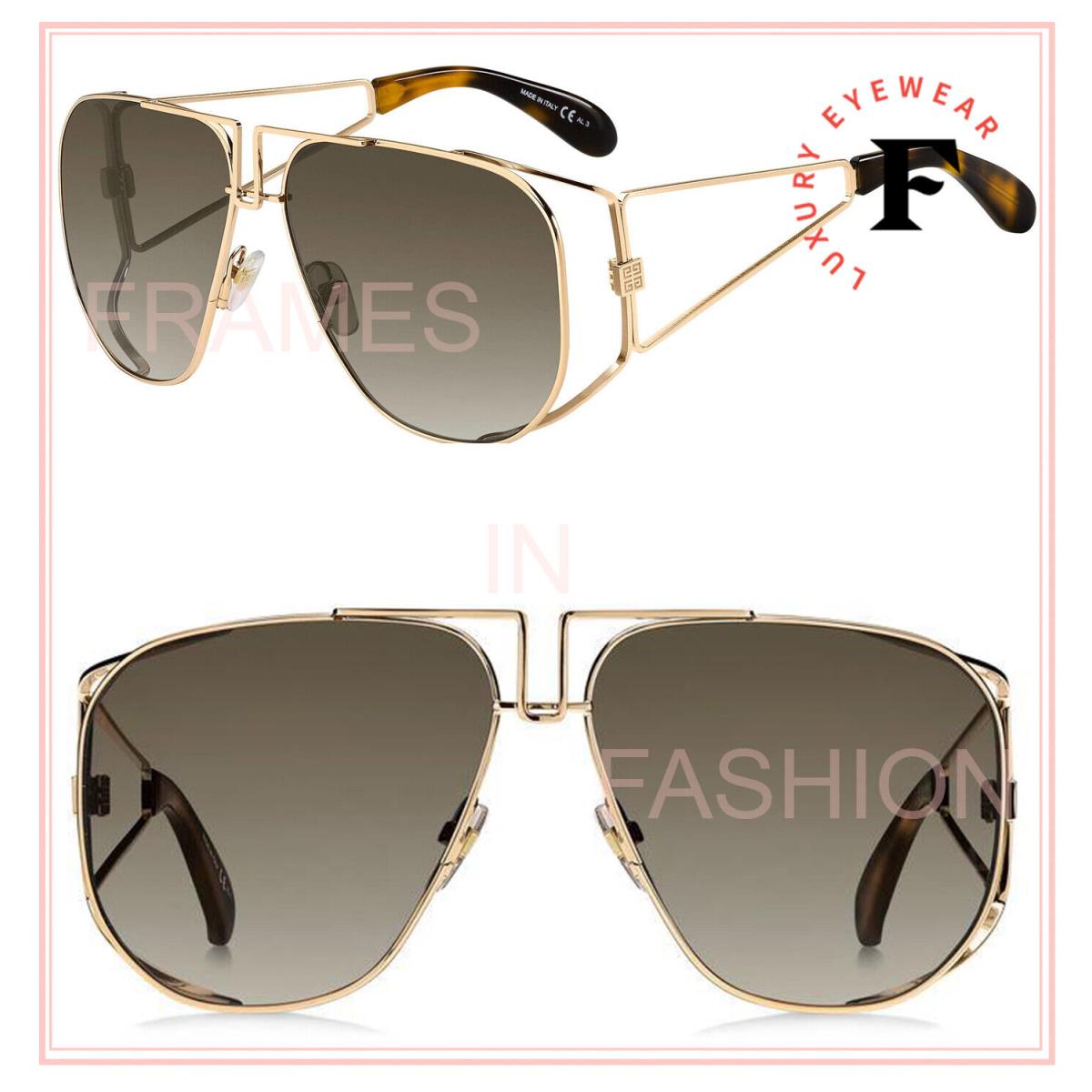 Givenchy 7129 Rose Gold Brown Metal Aviator Unisex GV7129s Sunglasses