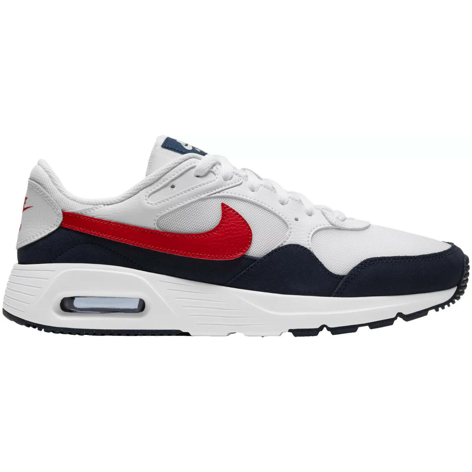 Men`s Nike Air Max SC Sneakers Shoes - White/ University Red