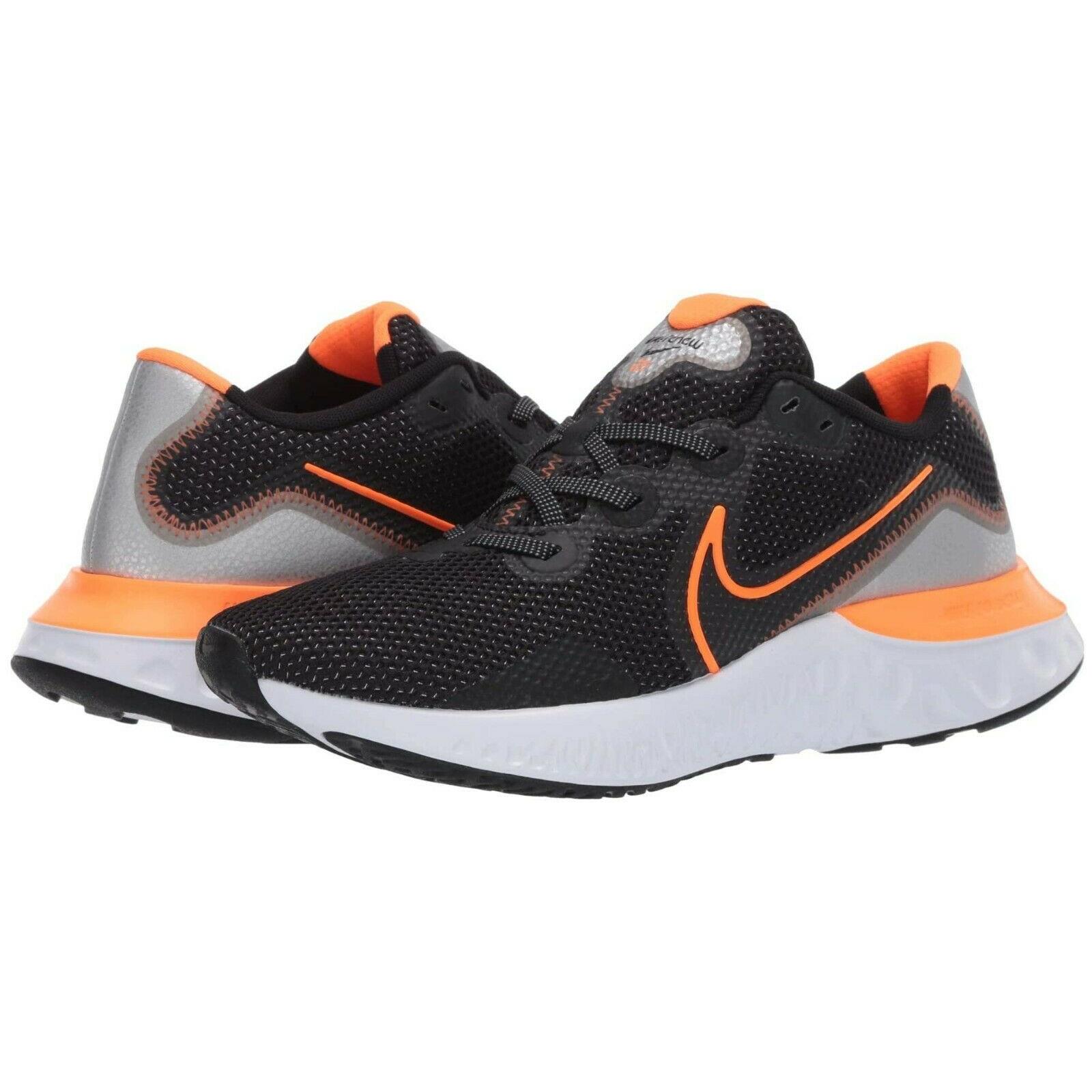 nike renew run black total orange