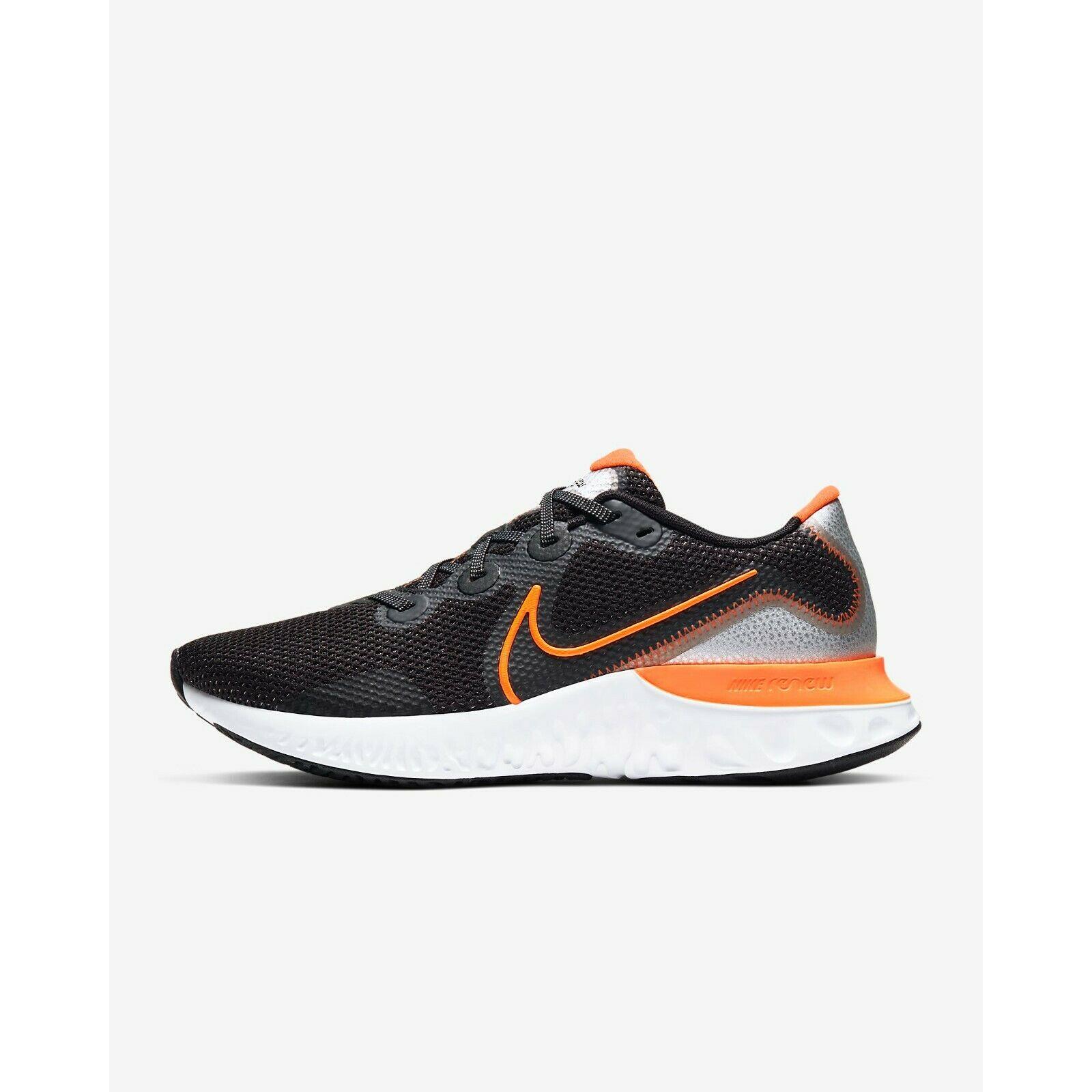 nike renew run black total orange