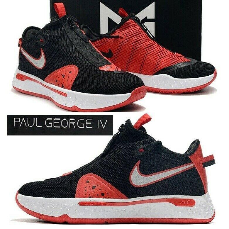 paul george shoes black and red