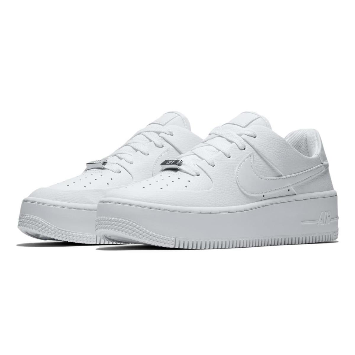 Nike Women`s Air Force 1 AF1 Sage Low `triple White` Shoes AR5339-100 - White