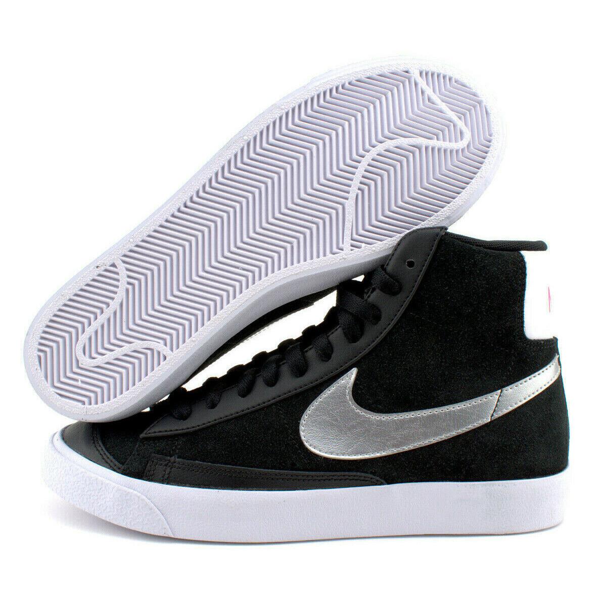Nike Blazer Mid Vintage `77 Womens Casual Shoes Black Silver DA4283-001