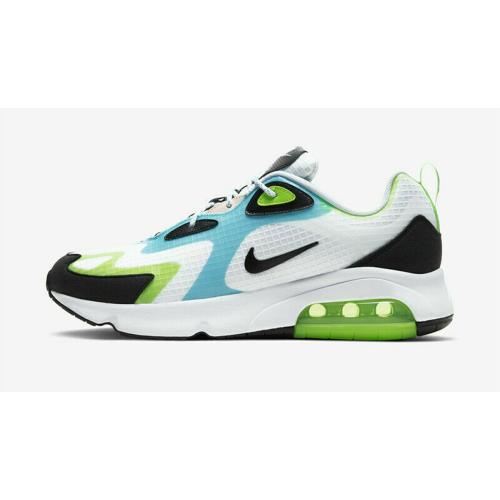 air max 200 white black green