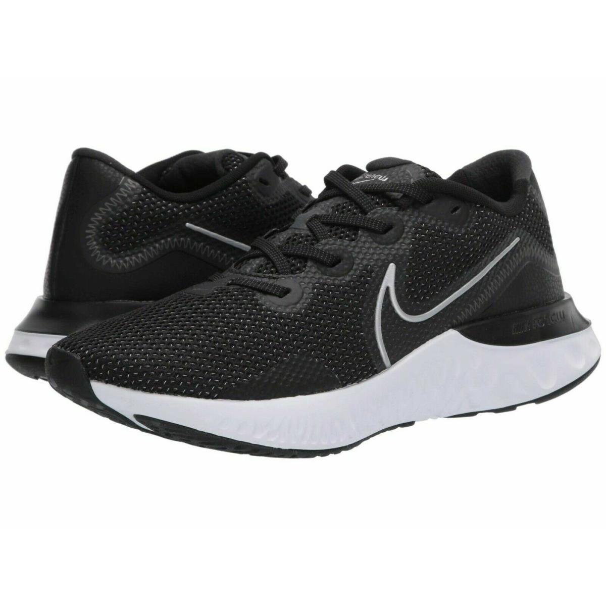 Men`s Nike Renew Run Running Shoes CK6357 002 Multiple Sizes Black/silver/white - Black/Metallic Silver/White