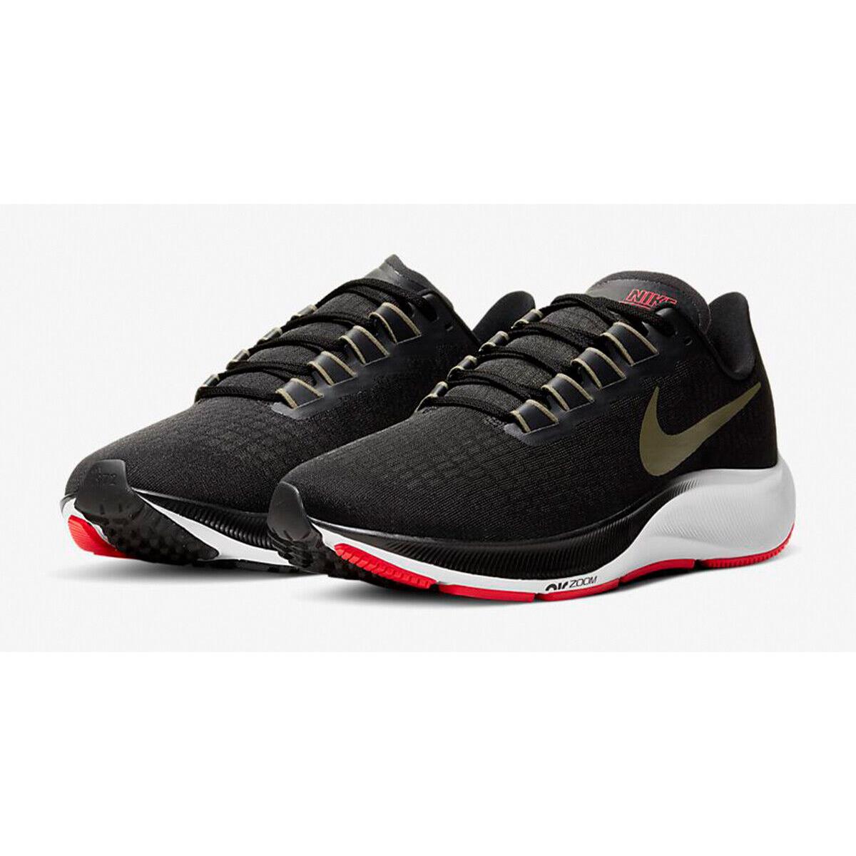 Nike Air Zoom Pegasus 37 Men`s Running Shoes Black Olive BQ9646-004 US Sz 8.5