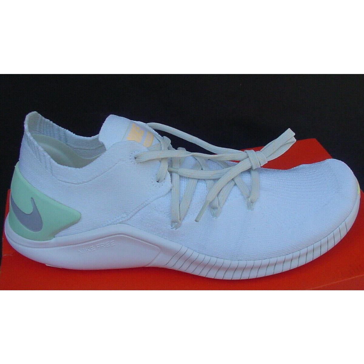 Nike Women`s Shoe White Green Free TR FK 3 Rise Flyknit AJ6680-100 Sz 8.5 11 | 883212574466 - Nike shoes - White Summit White w Tad of Peach & | SporTipTop