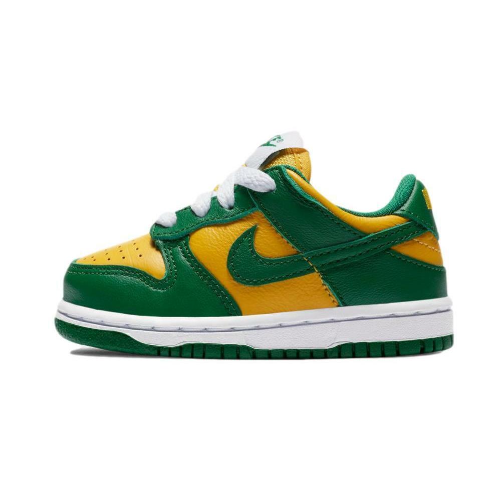 nike green and yellow dunks