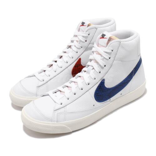 Nike Blazer Mid 77 White Red Blue Alternate Snakeskin Swoosh Men Shoe CW7073-100