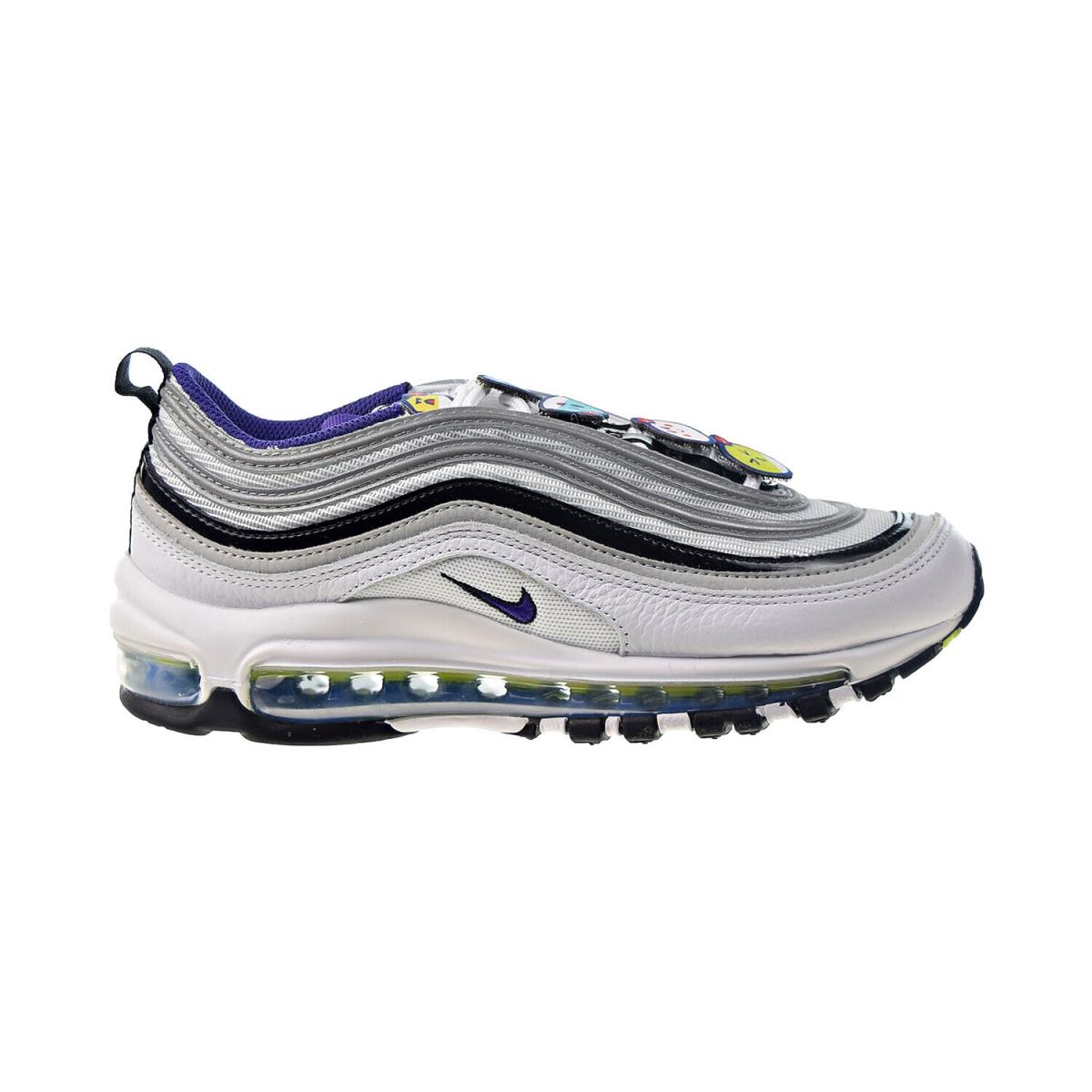 Nike Air Max 97 Men`s Shoes White-court Purple-black BB9598-100 - White-Court Purple-Black