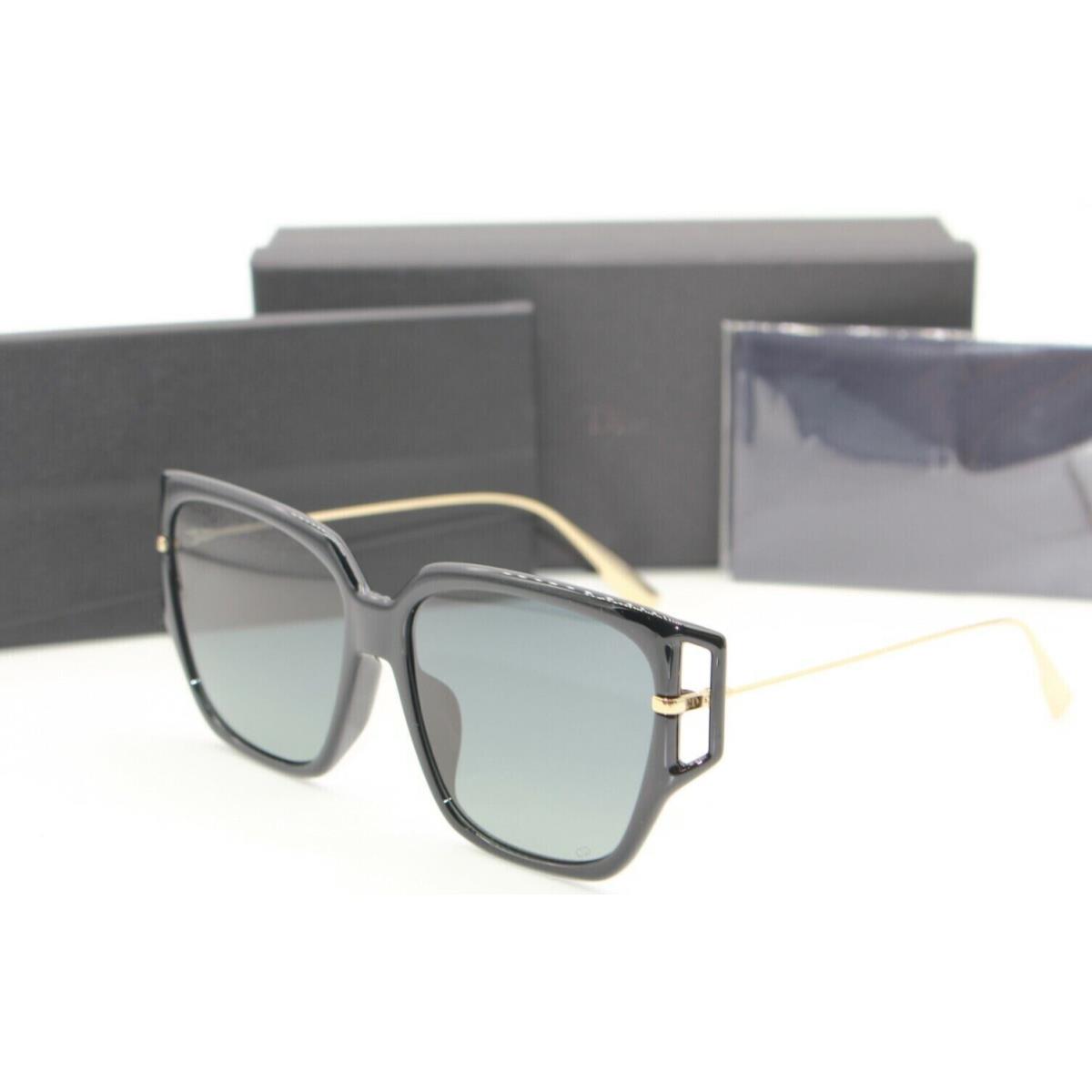 Christian Dior Direction 3F 8071I Black Gradient Sunglasses - Frame: BLACK, Lens: BLUE