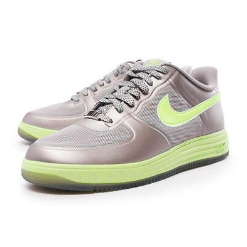 Men`s Nike Lunar Force 1 Fuse Casual Shoes 555027 002 Sizes 9.5-13 Granite/volt