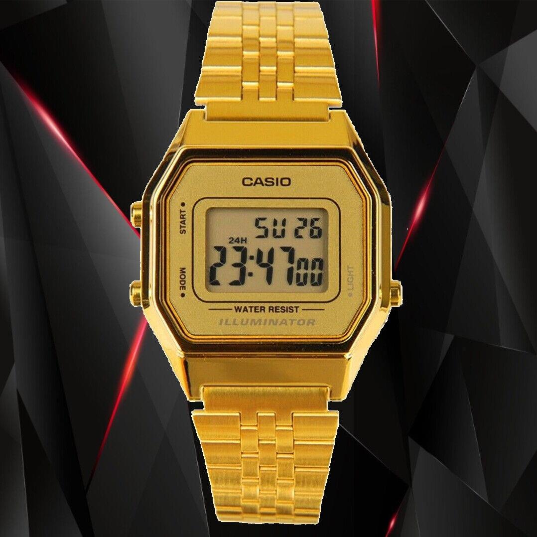 Casio LA680WGA-9D Ladies Gold Tone Digital Watch Mid-size Retro Vintage