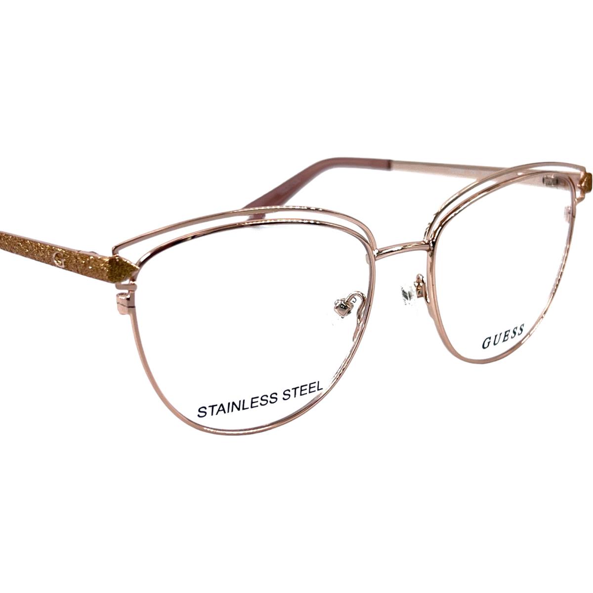 Guess GU2685 Womens Stainless Metal Eyeglass Frame 028 Shiny Rose Gold 53-17