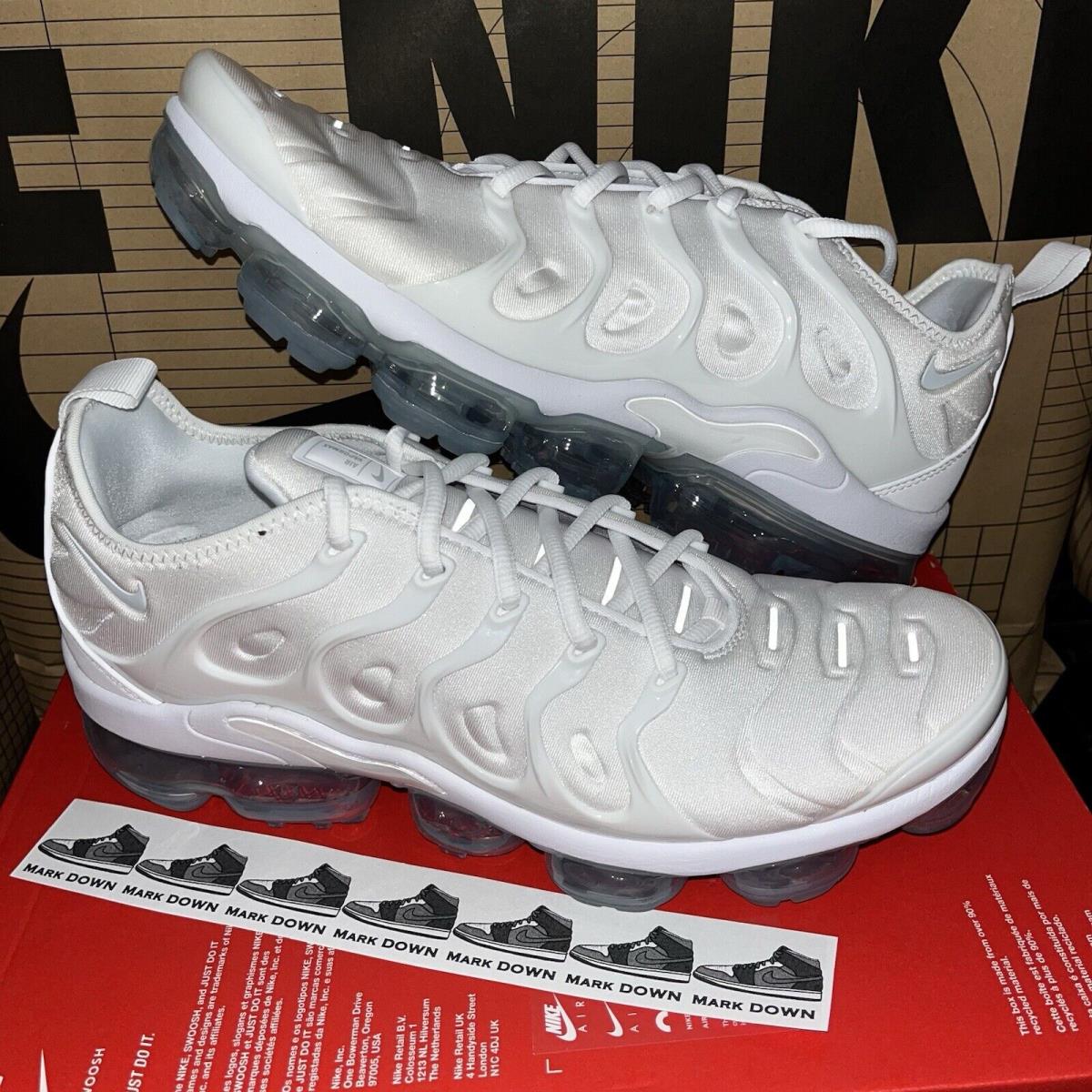 Nike Air Vapormax Plus Triple White Pure Platinum 924453-100 Men Size 11 Nby - White