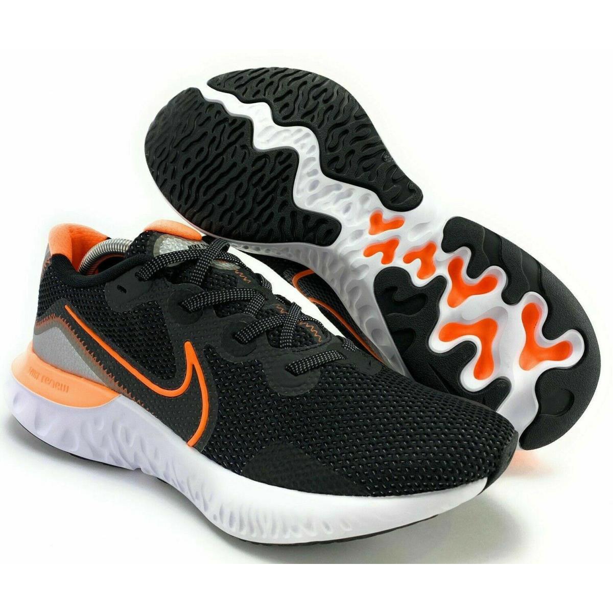 Nike Renew Run Mens Running Shoes Size: US-8 Sneakers CK6357 001 Black/orange