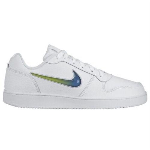Nike Ebernon Low Premium Mens AQ1774-100 White Royal Lime Blast Shoes Size 7