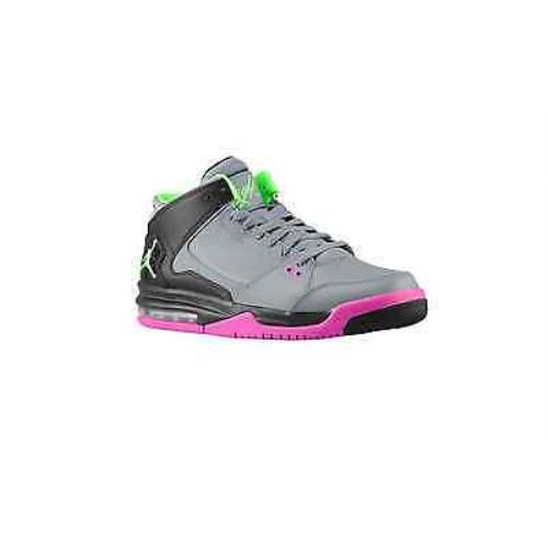 Nike Jordan Flight Origin Men`s Basketball Shoes Cool Grey/flash Lime Sz 12