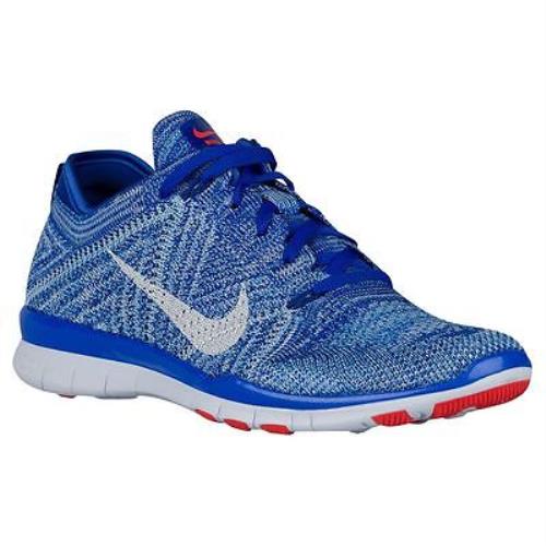 Womens Nike Free TR Flyknit Running Shoes Racer Blue/white/bright Crimson