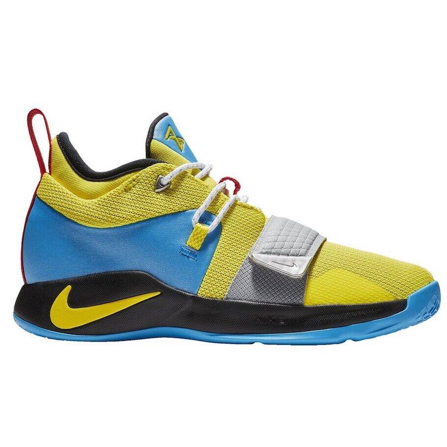 Nike PG 2.5 Wolverine Big Kids BQ9457-740 Opti Yellow Blue Hero Shoes Size 4.5