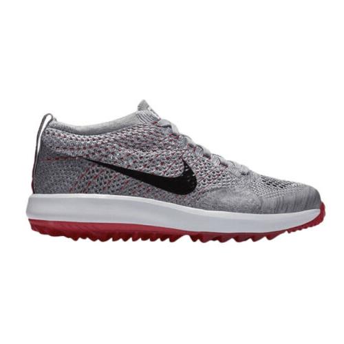 Nike Flyknit Racer G Women s Size 8.5 Golf Shoes Spikeless Grey Red 909769-002