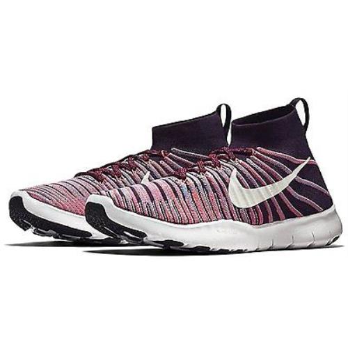 Nike Men`s Free Train Force Flyknit Running/training Shoes Grand Purple/white - Grand Purple/White