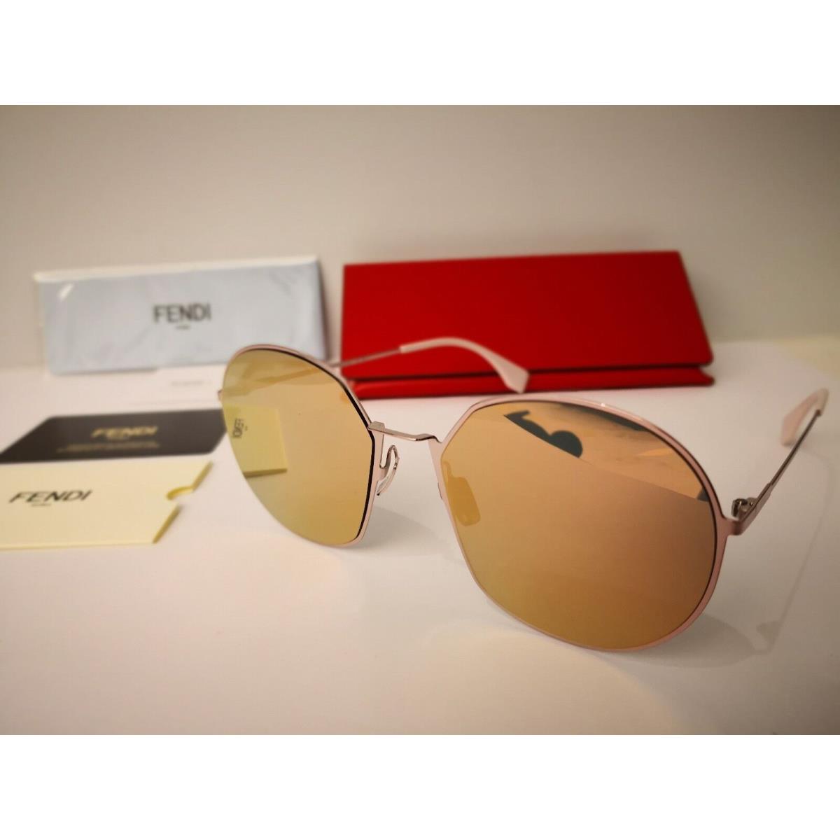 Fendi Eyeline FF 0313/F 35J/0J Sunglasses Pink Frame / Pink Gold Mirror Lens