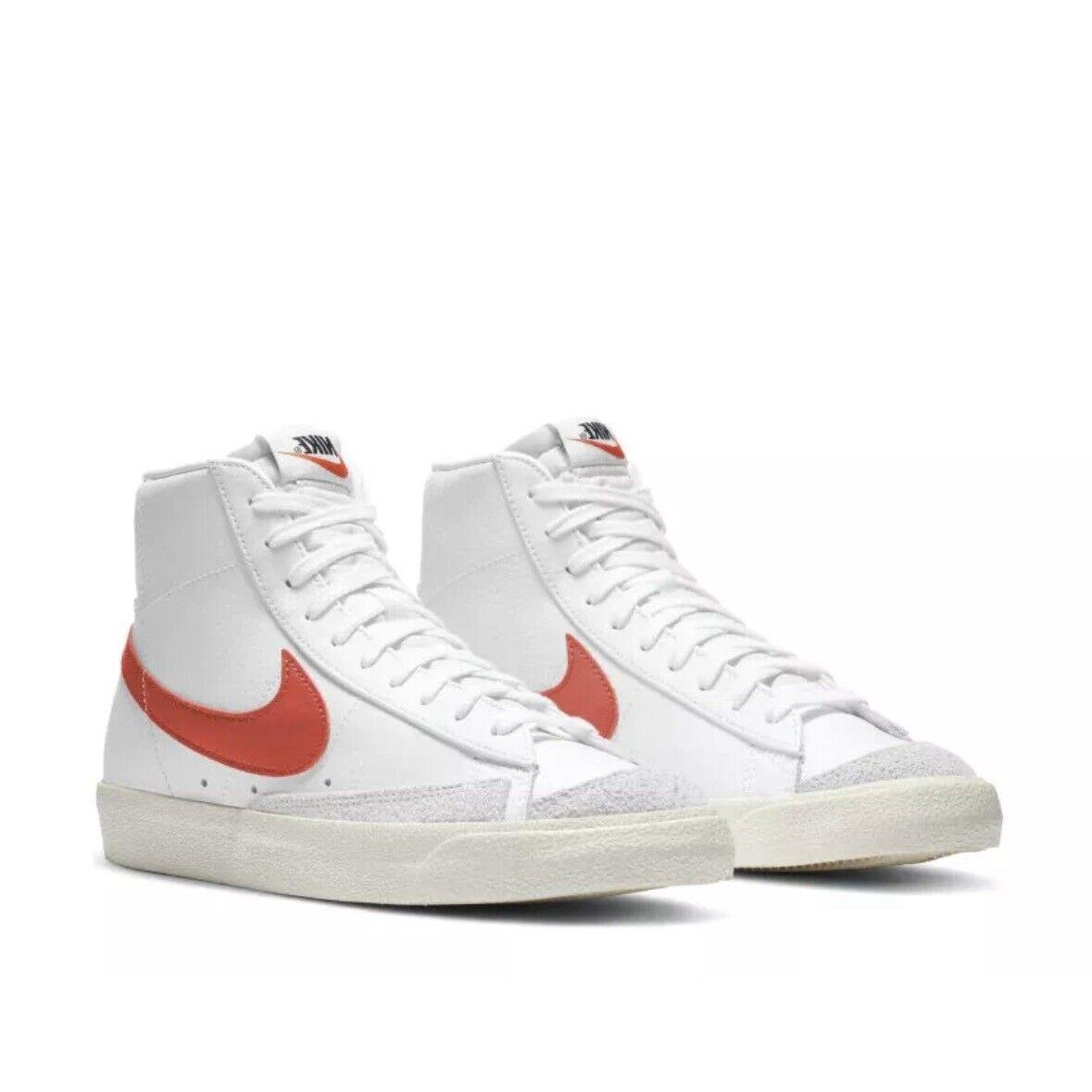 Nike Blazer Mid `77 Vintage White Mantra Orange Shoes Men s Sz 8.5 BQ6806 110