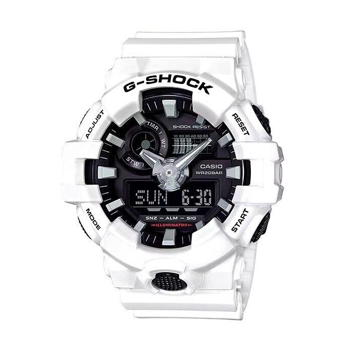 Casio G-shock GA700-7A Men`s XL Ana-digi 3D Super Illuminator White Black Watch