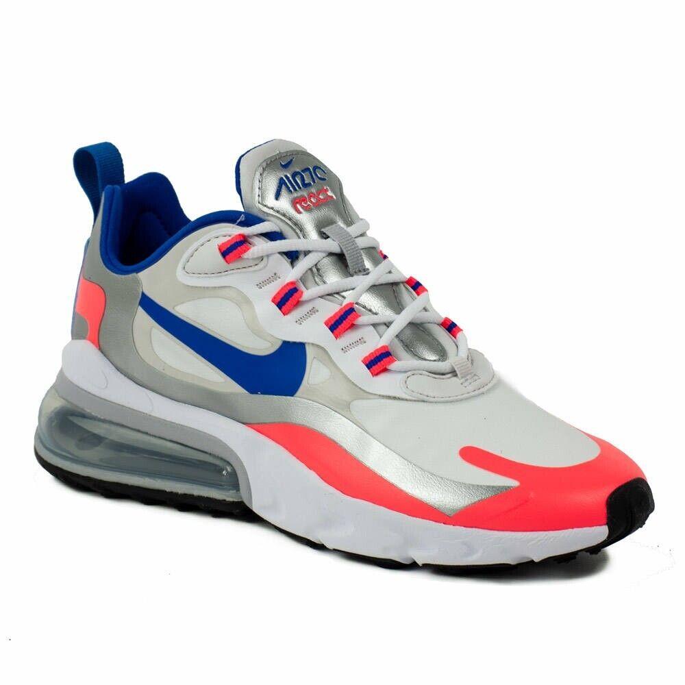 Nike Air Max 270 Pink White React Running Sneakers Trainers Shoes Women Size 6UK - White, Manufacturer: White/Flash Crimson/Metallic Silver/Racer Blue