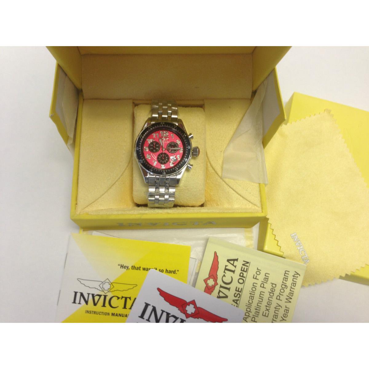 Invicta Chronograph Ststl Watch with Red Dial 4056