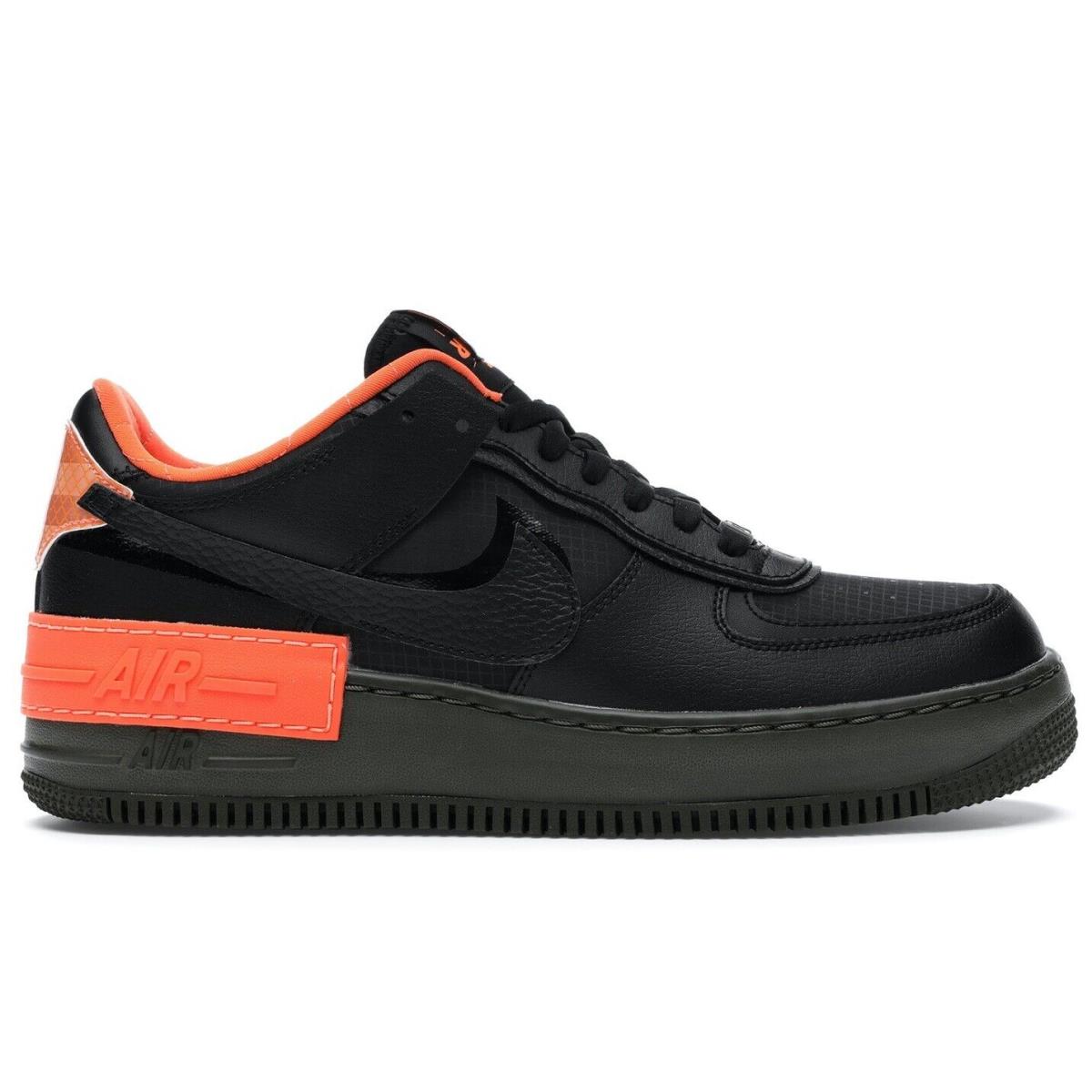 Nike Air Force 1 Shadow SE Womens CQ3317-001 Black Crimson Khaki Shoes Size 10