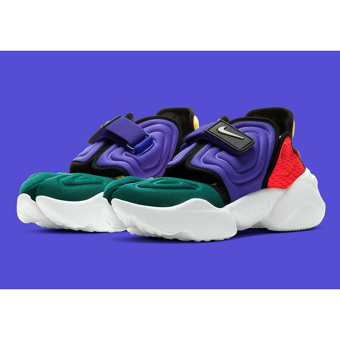 Nike Aqua Rift Indigo Burst Green Purple Women`s Pool Shoes BQ4797-400 Size 7