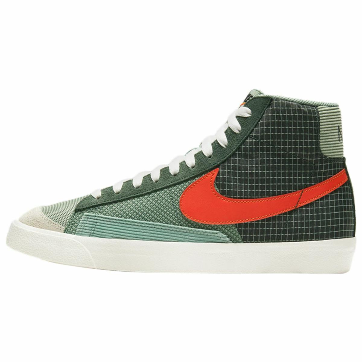 Nike Blazer Mid `77 Patch Mens DD1162-300 Dutch Green Orange Shoes Size 9.5