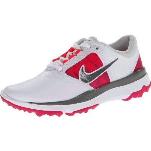 Nike FI Impact Golf Shoes White / Grey / Vivid Pink Women Size 6.5 US - 612661
