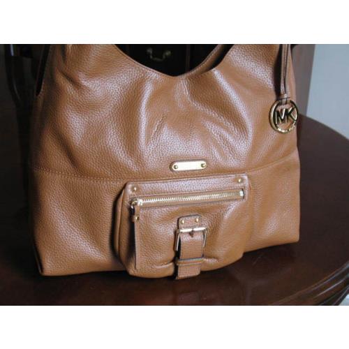 Michael Kors Large Leather Hobo Shoulder Tote Bag Purse Luggage Handbag