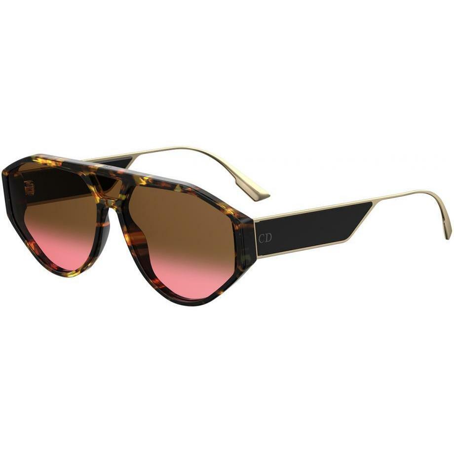 Christian Dior Clan1 086 Dark Havana Brown Pink Lenses Sunglasses