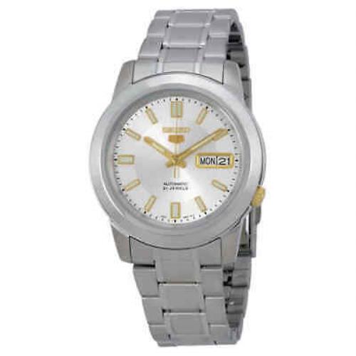 Seiko 5 Silver Stainless Steel Automatic Men`s Watch SNKK09