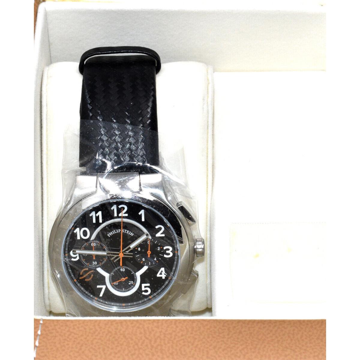 Philip Stein Men`s 45-SCRBK-BB Round Analog Display Japanese Quartz Black Watch